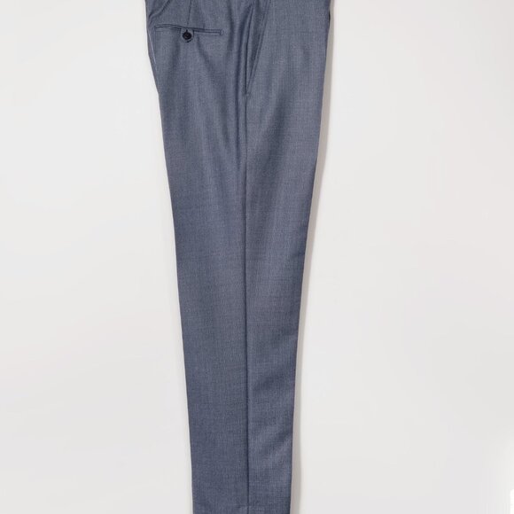 Brooklyn Tailors  BKT50 Tailored Trousers in Birdseye Weave - Steel Blue SZ 5 - Picture 1 of 5